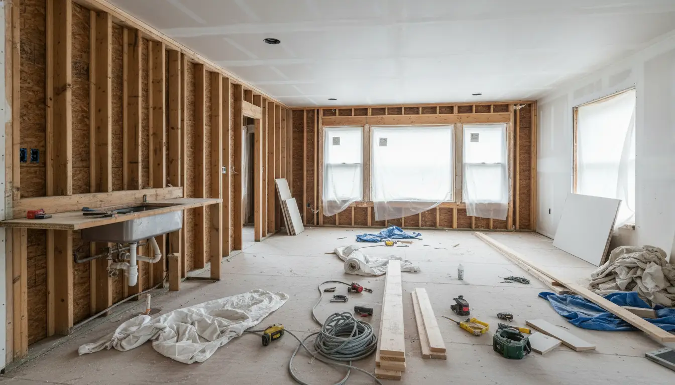Home renovation in progress by Mass Services in Greater Boston